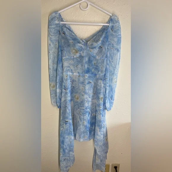 blue van gogh dress Van Gogh Dress with Ribbon – shop.exhibitionhub